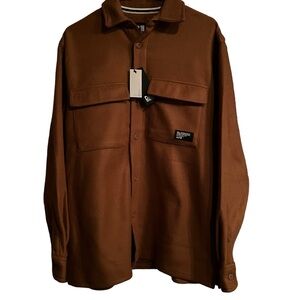 DRL Essentials Cognac Collar Button Up Long Sleeve Shacket Men’s Size L